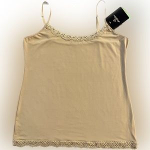 Jockey Camisole Classic Fit Tactel Nylon Stretch Beige Large NWT